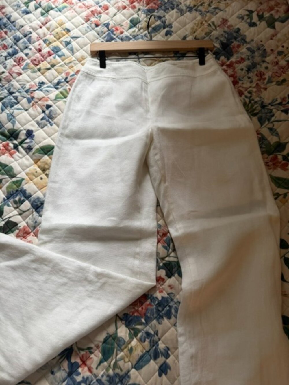 Talbots 100% Irish Linen Lined White Pants/Trousers- size 8 petite